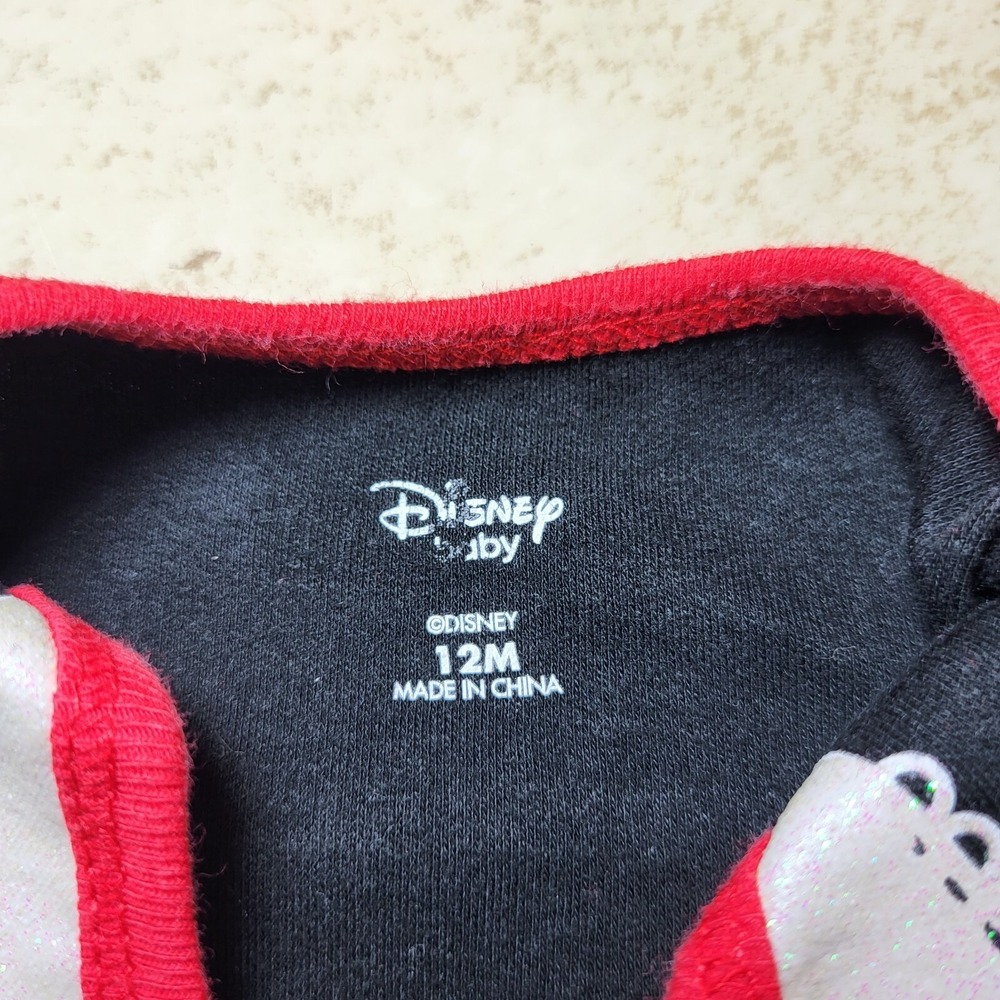Minnie Mouse Disney Baby Bodysuit Snap Crotch Elastic Puff‎ Sleeves 12 months - Picture 5 of 5